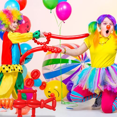 Image of LXZFCRG 260 Balloons Red Long Balloon for Balloon Animals, Thickening Long Skinny Latex Twisting Ballons for Halloween Party Suppies Birthday Wedding (Red)