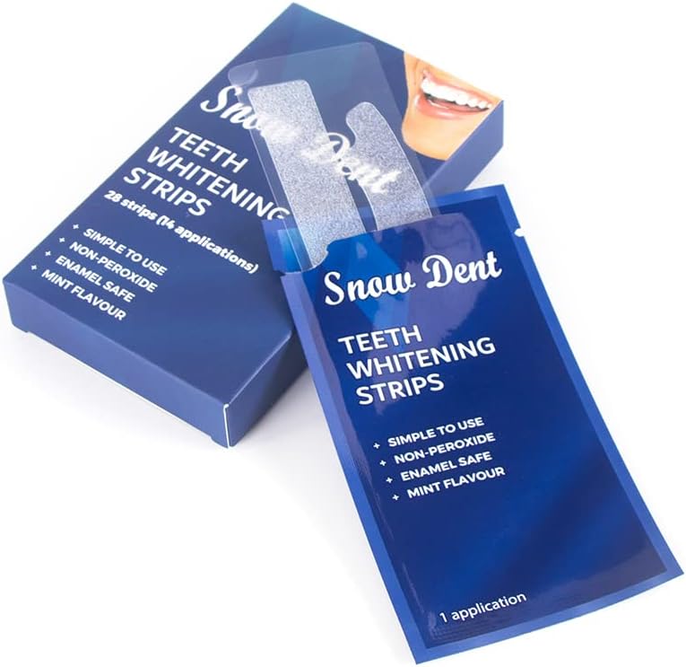 Snow Dent Teeth Whitening Strips, Peroxide Free for Against Yellow Teeth Smoke Stains, Black Teeth, 28 Whitening Strips - Image 3