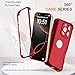 ORETECH for iPhone 16 Pro Case, with 2 x Screen Protectors (15FT Military Drop Protection)(Full Camera Protection) Full Body Shockproof Bumper Anti Scratch Slim Phone Case for iPhone 16 Pro -Red