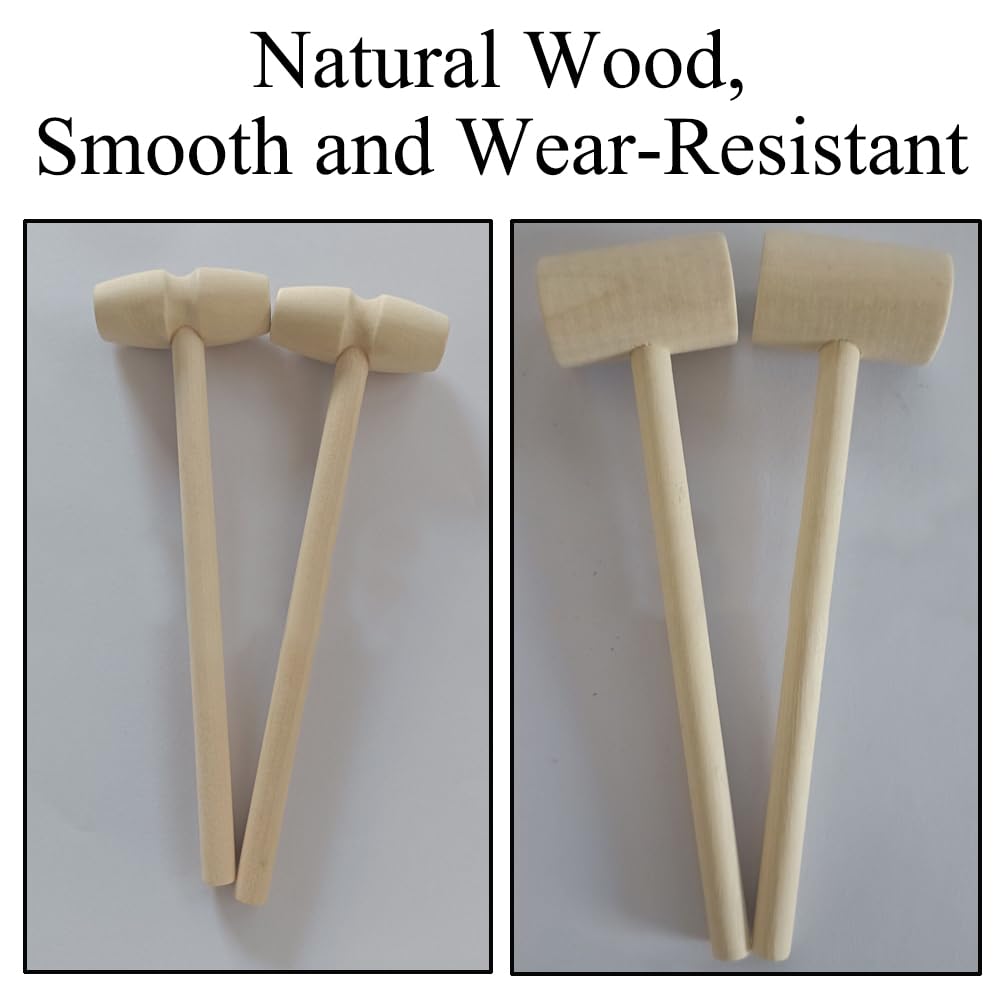 10 mazos de madera, mini mazos de madera maciza para romper chocolate y artesanía en cuero, herramienta de bricolaje para carpintería (cilíndrico)