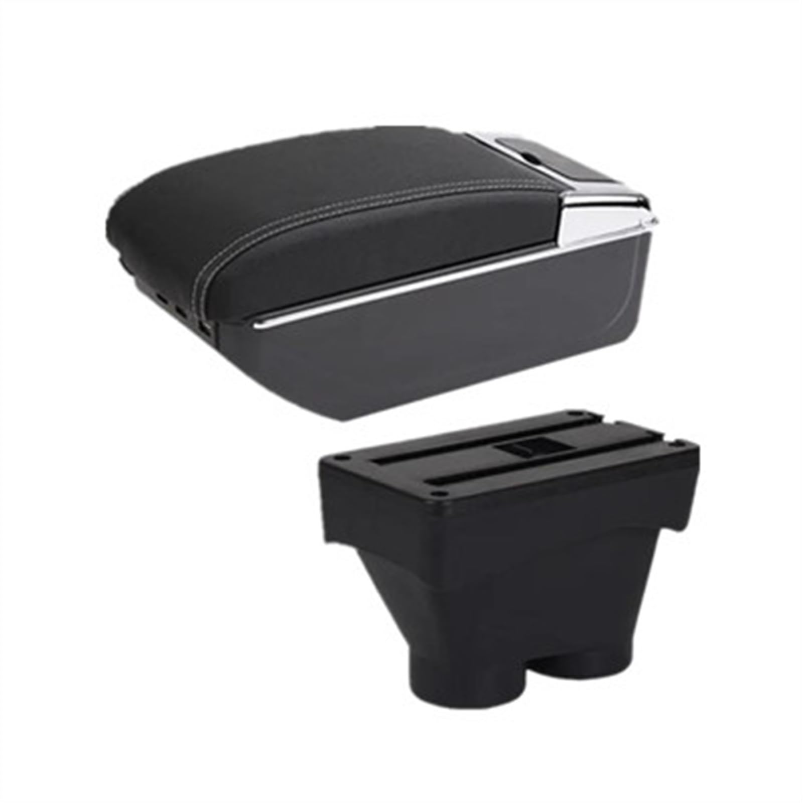NOHEEU Car Interior Accessories Center Console Storage Box Multifunctional Armrest For 208 2012-2018(D white line)