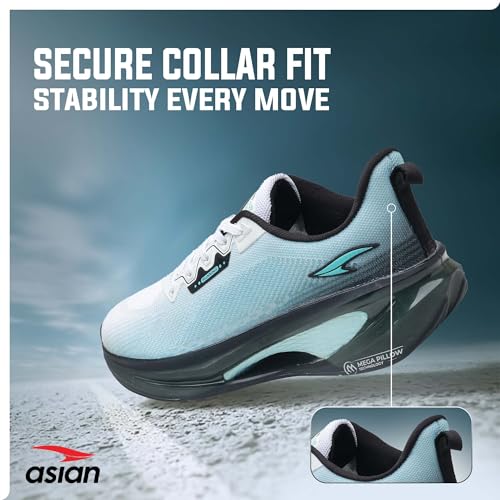 Image of ASIAN Navigator-01 Running Shoes for Men | Mega Pillow Sole Technology, Fish Yarn Breathable Upper, Arch Support Cushion, Lightweight & Comfortable Sports Sneakers for Boys