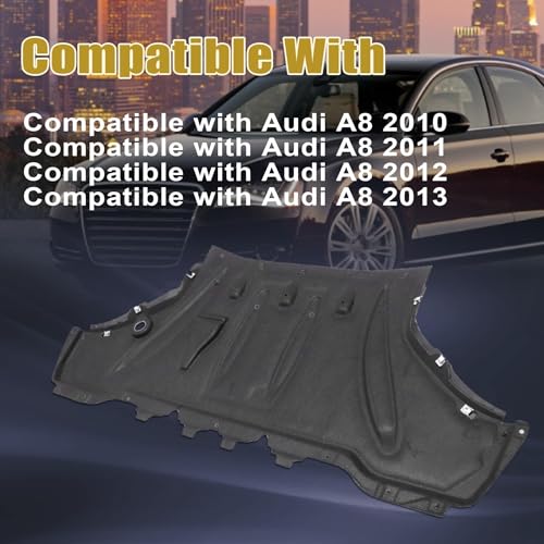 Image of GXARTS Black Under Engine Splash Shield Panel Cover 4H0825235J Compatible with Audi A8 2010 2011 2012 2013