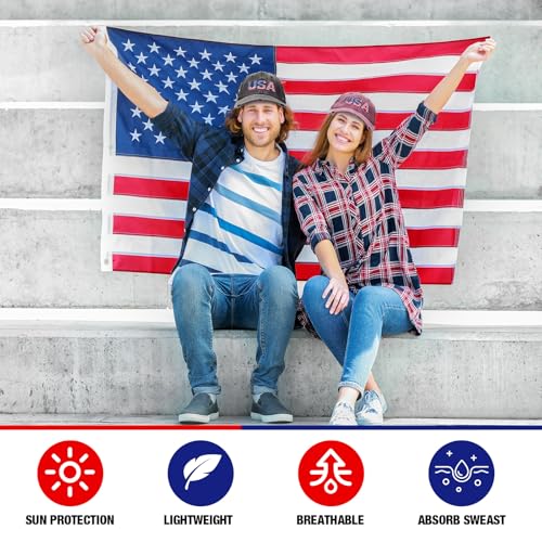 Image of Tarpop 6 Pcs American Flag Baseball Cap 250th Anniversary Tactical American Flag Hats Adjustable Washed Us Cap for Women Men