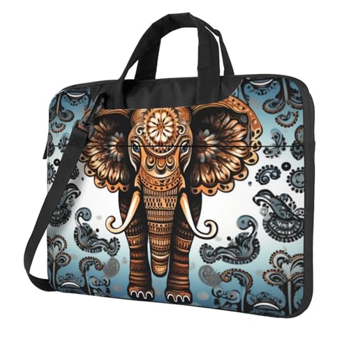 Sac à bandoulière pour ordinateur portable 15 pouces imperméable et imprimé éléphant