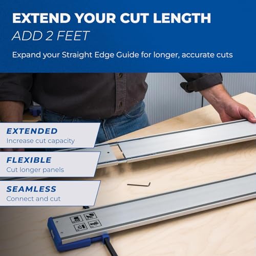 Kreg Straight Edge Guide Extension Rail - 24 in - Aluminum Extension for Straight Edge Cutting Guides - Precision Cuts - Professional-Grade Woodworking Tool - KMA4600 by Kreg - Used condition - Image 2