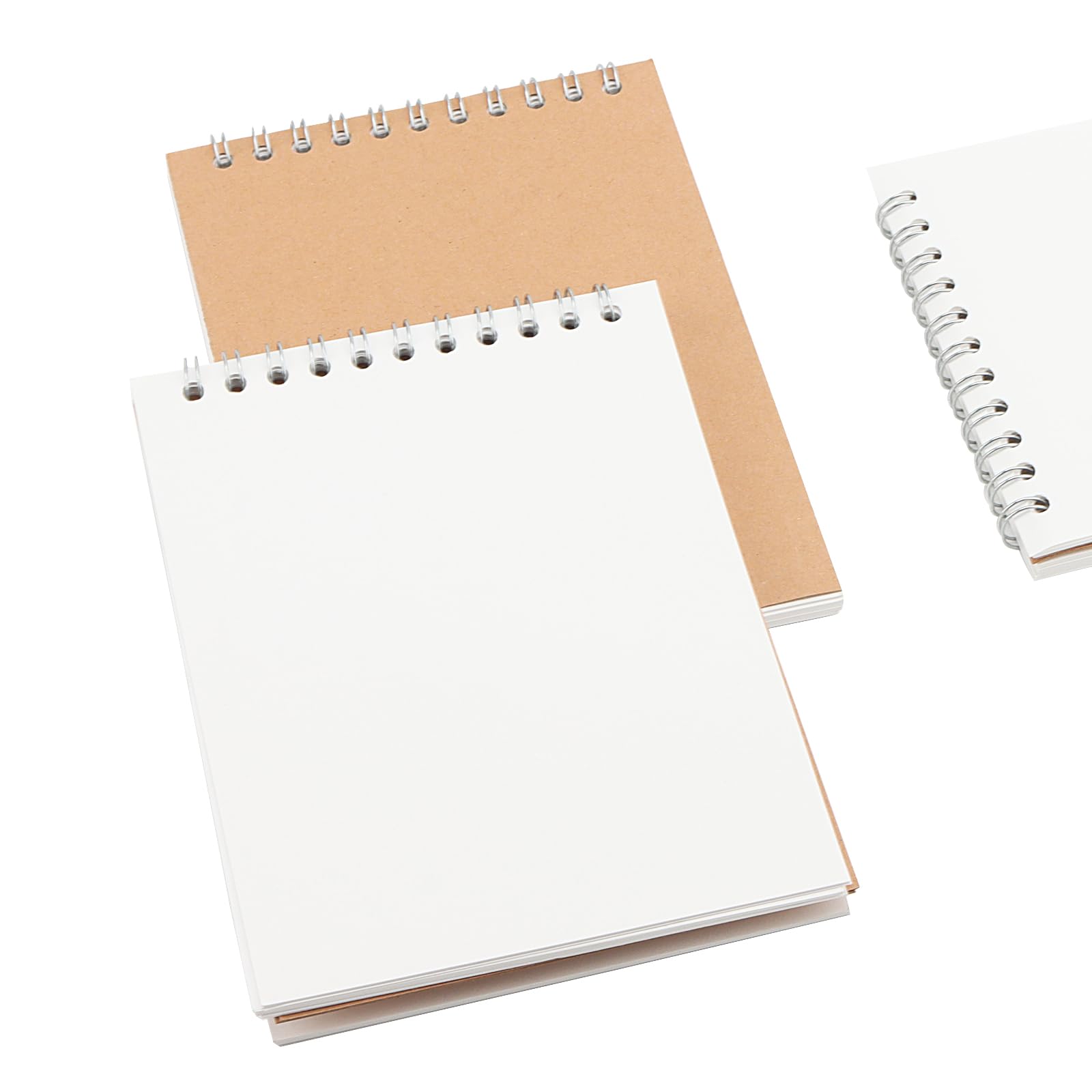 MUKCHAP Confezione da 15 quaderni a spirale formato A6, 60 fogli/120 pagine, rilegatura a spirale, 10,4 x 14,5 cm, copertina rigida in carta kraft, per disegni e pitture