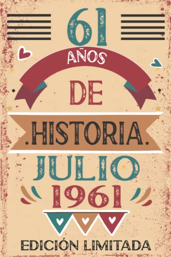 61 Años De Historia Julio 1961: 61 años. Libro de visitas, cuaderno, 110 páginas de felicitaciones, idea de regalo, regalo Para la esposa, novia, mujer, La madre