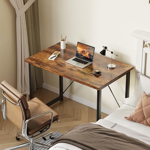 Devoko Computer Desk 80 x 50 x 75 cm, Home Office desk, Study Writing Desk Small Desks for Small Spaces, Laptop Table for Home Workstations, Industrial Design Black Desk Metal Frame, Rustic Brown 7 Devoko Computer Desk 80 x 50 x 75 cm, Home Office desk, Study Writing Desk Small Desks for Small Spaces, Laptop Table for Home Workstations, Industrial Design Black Desk Metal Frame, Rustic Brown - Image 7