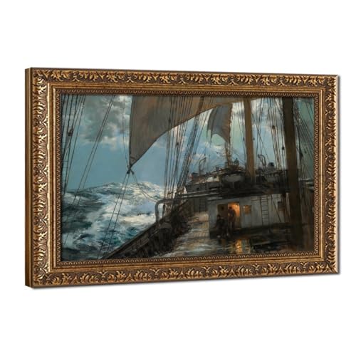 Impression sur toile A Night at Sea Montague Dawson 30x45 cm