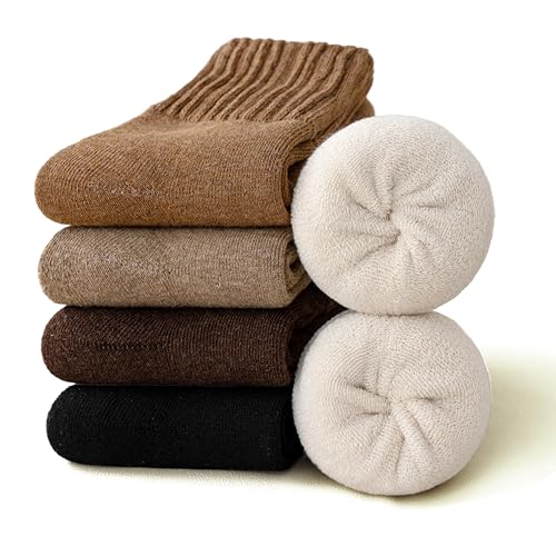 Ori Charm Thick Crew Socks For Women - Highly Elastic Cozy Boots Socks For Autumn And Winter(5 pairs)3