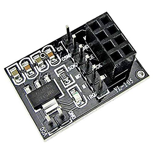Image of Robocraze Socket Adapter Breakout Board NRF24L01 8 Pin with 3.3V Voltage Regulator | Wireless Transceiver Module Adapter Compatible with Arduino | Easy Interface Board for RF Communication Projects