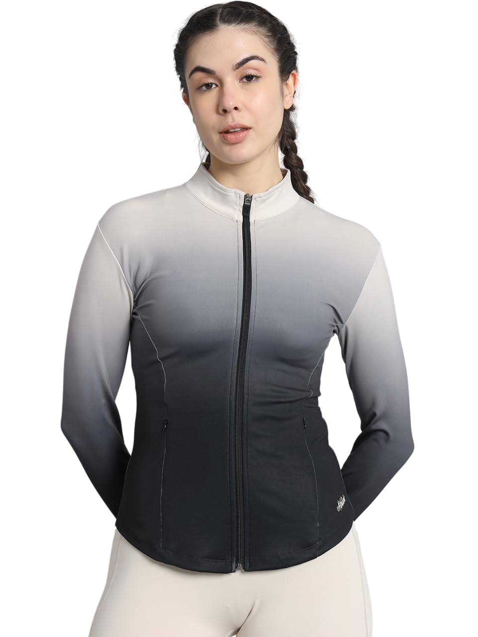 ATHLISIS Women’s Training Jacket with MockCollar & Thumbhole Sleeves | Quick-Dry, Full Zip Stretchable, Lightweight Activewear for Gym, Yoga & Sports
