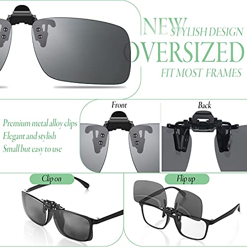 Weewooday 10 Pieces Polarized Clip-on Sunglasses Rimless Sunglasses for Women Men2