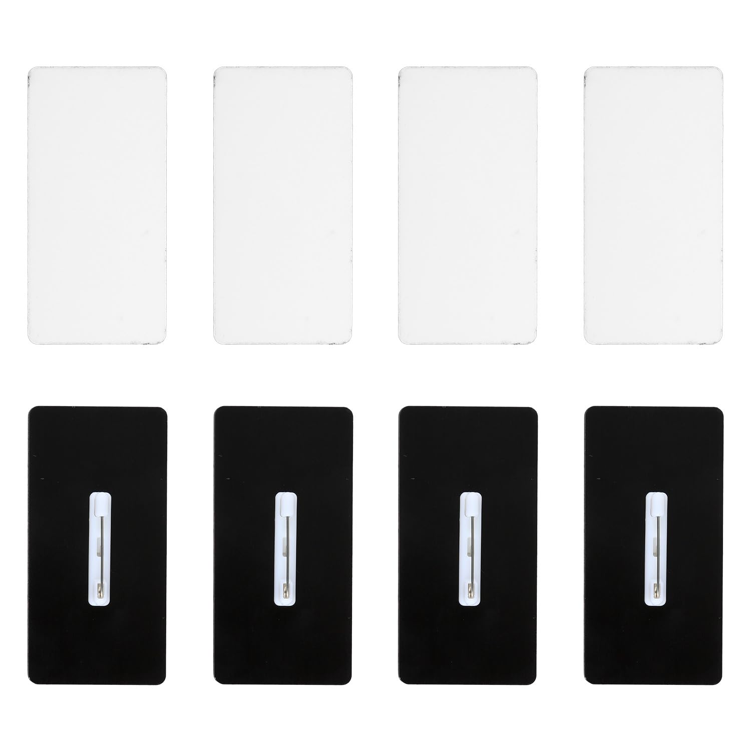 Wellrun 16 Pcs Sublimation Name Tags,Personalized Blank ID Badges with Self-Adhesive Pins,White MDF Board Blanks DIY Name Badge for Office,Workers,Staff,Events,Conference