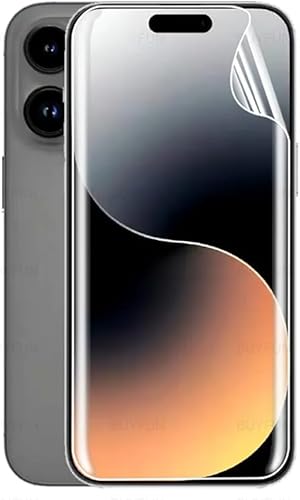 CUFEREDU Protector de pantalla frontal flexible para iPhone 15 Pro 6.1 "Película de hidrogel 3D transparente TPU sensible al tacto Desbloqueo de