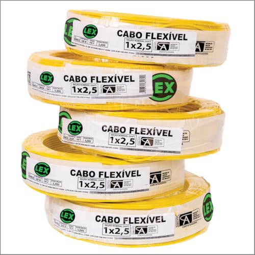 TEENFLEX Fio Elétrico Cabo Flexível 2,5mm Rolo Com 50 Metros Amarelo
