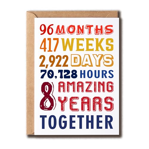 NKPDesigns 8 Amazing Years TogetherJ[h - Happy 8th Anniversary - ʔ8th Greeting - ̂jJ[h - p[gi[ւ̃Mtg - Jbv