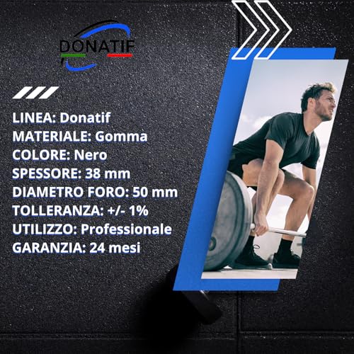 Bumper Disques à bascule avec trou olympien – Disques de 50 mm – Disques Bumper Plate – Disques de poids haltères – Poids de gymnastique – Disques de gymnastique – Disques caoutchouc Donatif – Image 4