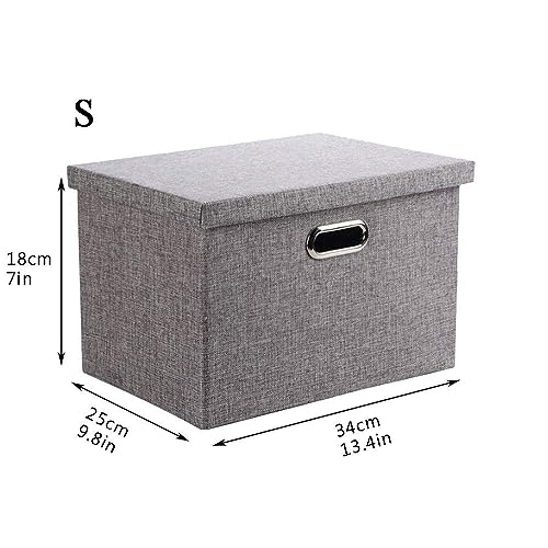 Wintao Storage Boxes with Lids, Foldable Fabric Storage Baskets for Shelves, Home and Office, Grey, Small, 34 x 25 x 18 cm, 3 Pack - Image 5