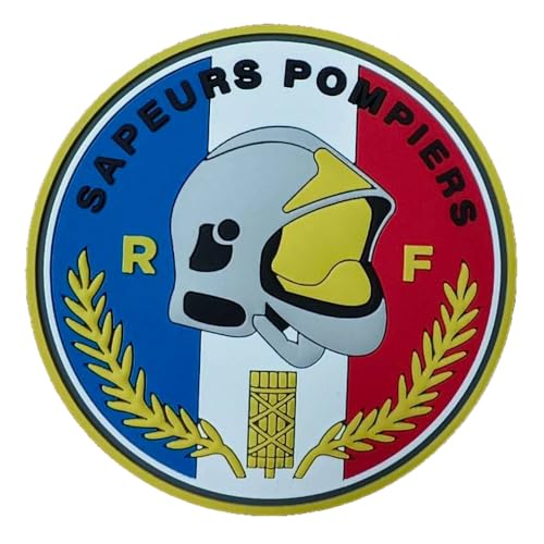 Écusson PVC SAPEURS POMPIERS FRANCE Patch 3D PVC Scratch Hook Loop 80 mm | Broche patch MILITAIRE 3D pour sacs à dos militaires | Idéal outdoor, randonnée,...