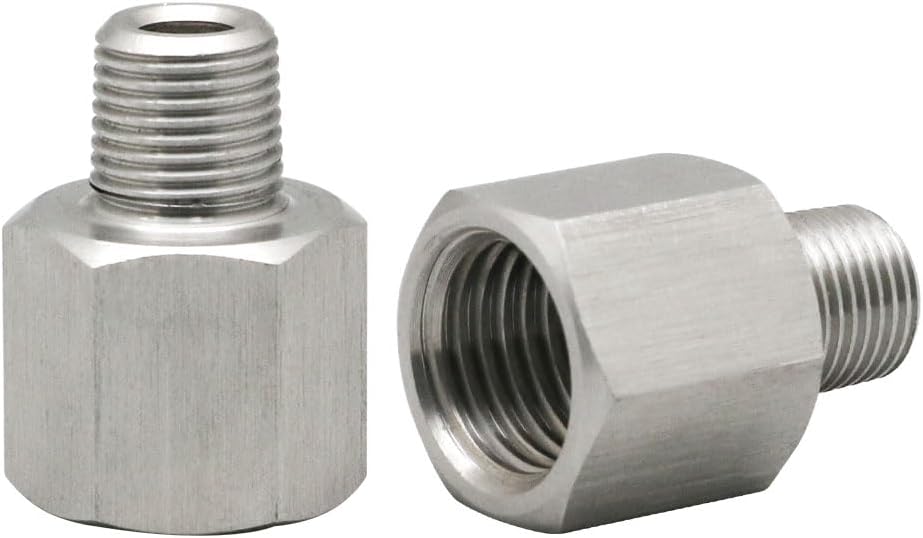 NPT3/8 Female to NPT1/4 Male Adapter, Stainless Steel Reducer Pipe Fitting for Water Line, Air Hose, Industrial Plumbing, Heavy Duty NPT Thread Connector, 2900PSI (2 PCS)