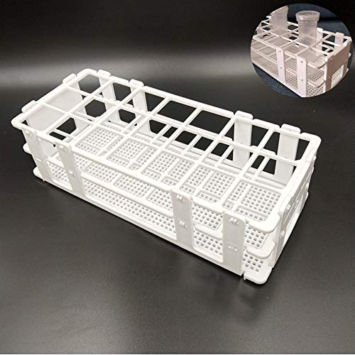Pocomoco 3 Packs Plastic Test Tube Rack, 21 Holes Lab Test Tube Rack Holder For 30Mm Test Tubes, White, Detachable (21 Holes) #TOP3