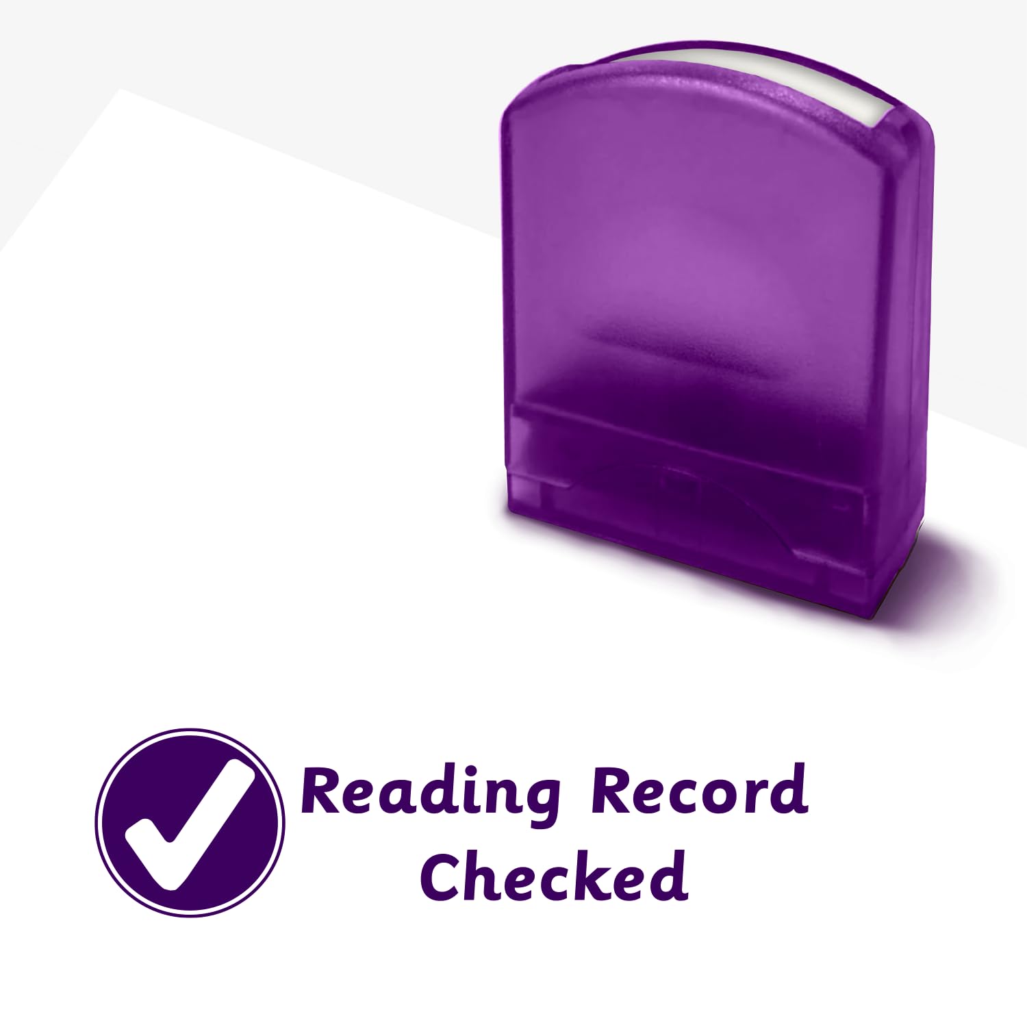 Reading Record Checked Pre Inked School Teachers Marking Stamper Stamp 33mm x 9mm Primary Teaching Services (Purple)