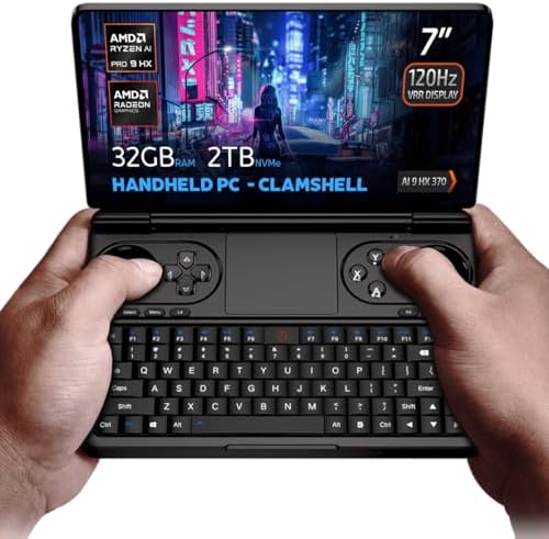 GPD Win Mini 2025 Handheld Gaming PC | 7" 120Hz 1080p Touchscreen | AMD Ryzen AI 9 HX 370 & Radeon 890M | 32GB LPDDR5X RAM, 2TB NVMe SSD | Wi-Fi 6E