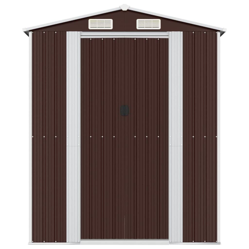 Générique Abri de Jardin Marron foncé 192x606x223 cm Acier galvanisé,Maison & Jardin,Pelouses & Jardins,Vie en extérieur,Structures extérieures,Cabanes & abris de Jardin,3147465