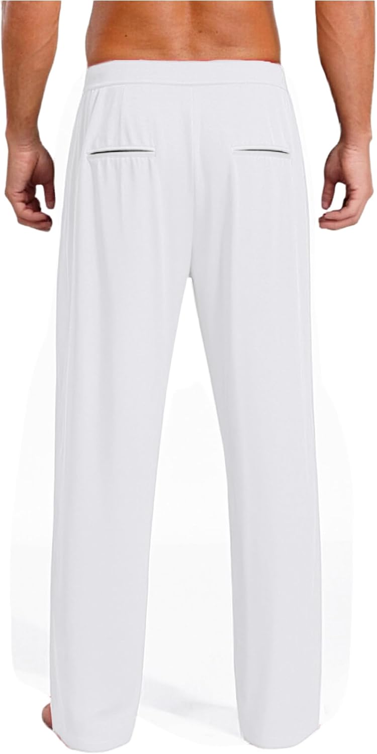 Hularka Mens Latin Ballet Dance Long Pants Straight Trousers Dancewear for Rumba Tango Modern Dance