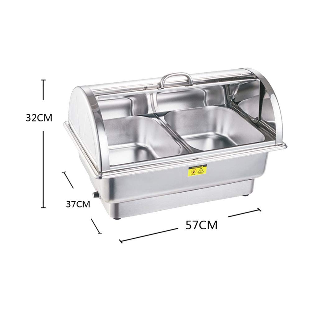 Calentadores de Comida, Chafing Dish Calentador Para Buffet Set Bandejas de Calentamiento Acero Inoxidable Contenedor para comida Calientaplatos Recipiente Térmica Buffet Hornillo