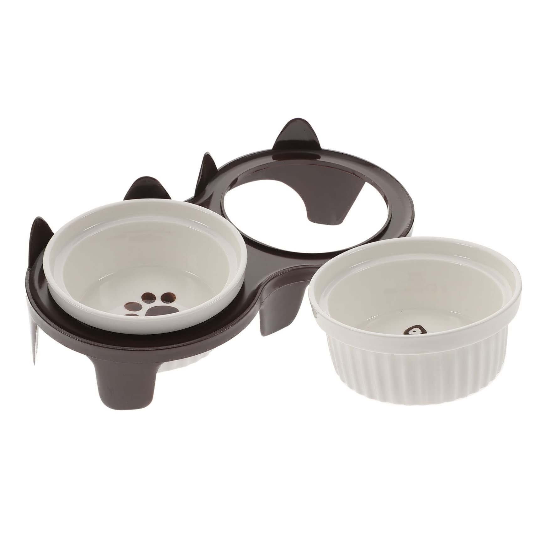 UKCOCO Gamelle pour Chat Céramique Antidérapante Pratique pour Nourrir Chat et Chaton avec Support Solide et Facile à Nettoyer
