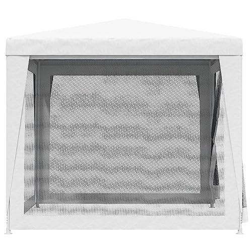 Tonnelle facile à assembler 2,5x2,5m avec rideaux maille blanche