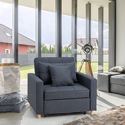 YODOLLA 3in1 Sofa Bed Chair, Single Sleeper Chair Bed with Adjust Backrest Into a Sofa,Lounger