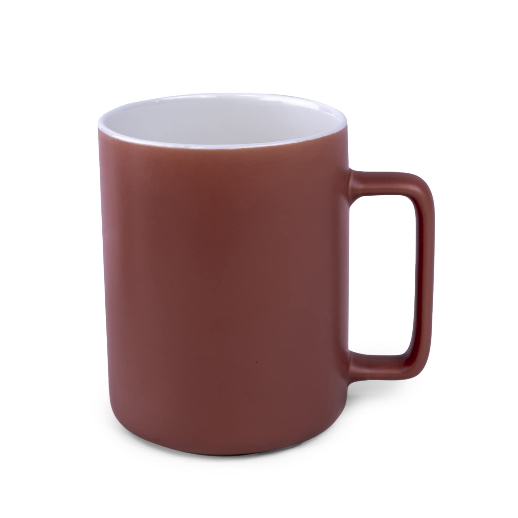 Bone China Shallow 400ml Porcelain Ceramic coffee tea Mug - 400ML, 8x10.5cm Copper Rust