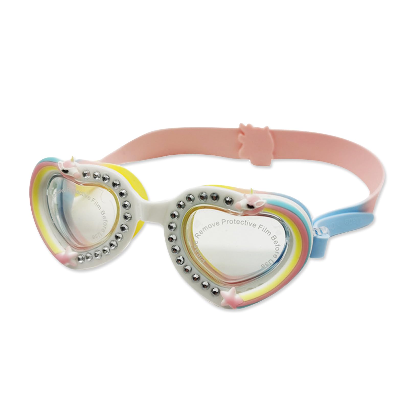 OLYSPM Heart Swimming Goggles,Kids Swim Goggles with Anti-Fog,No Leaking,UV Protection for 5 to 15 Years,Swimming Goggles for Kids as a Birthday Gift