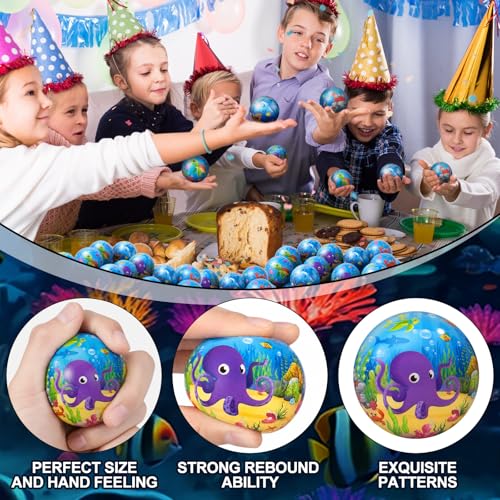 Image of 30 Pcs 2 Inch Under The Sea Party Favors Stress Balls Ocean Soft Foam Squeeze Ball Sensory Fidget Toy Gift for Kid Under The Sea Birthday Party Supplies, Girl Boy Gift, Finger Exercise
