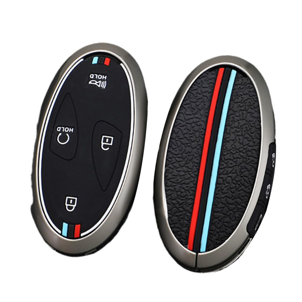 KULCSOK Key Fob Cover Case fit for Hyundai Kona Ioniq 6 Sonata Santa Fe 2024 2023 Elantra Hybrid Cover Zinc Alloy Key Protector Key Holder 7 Buttons