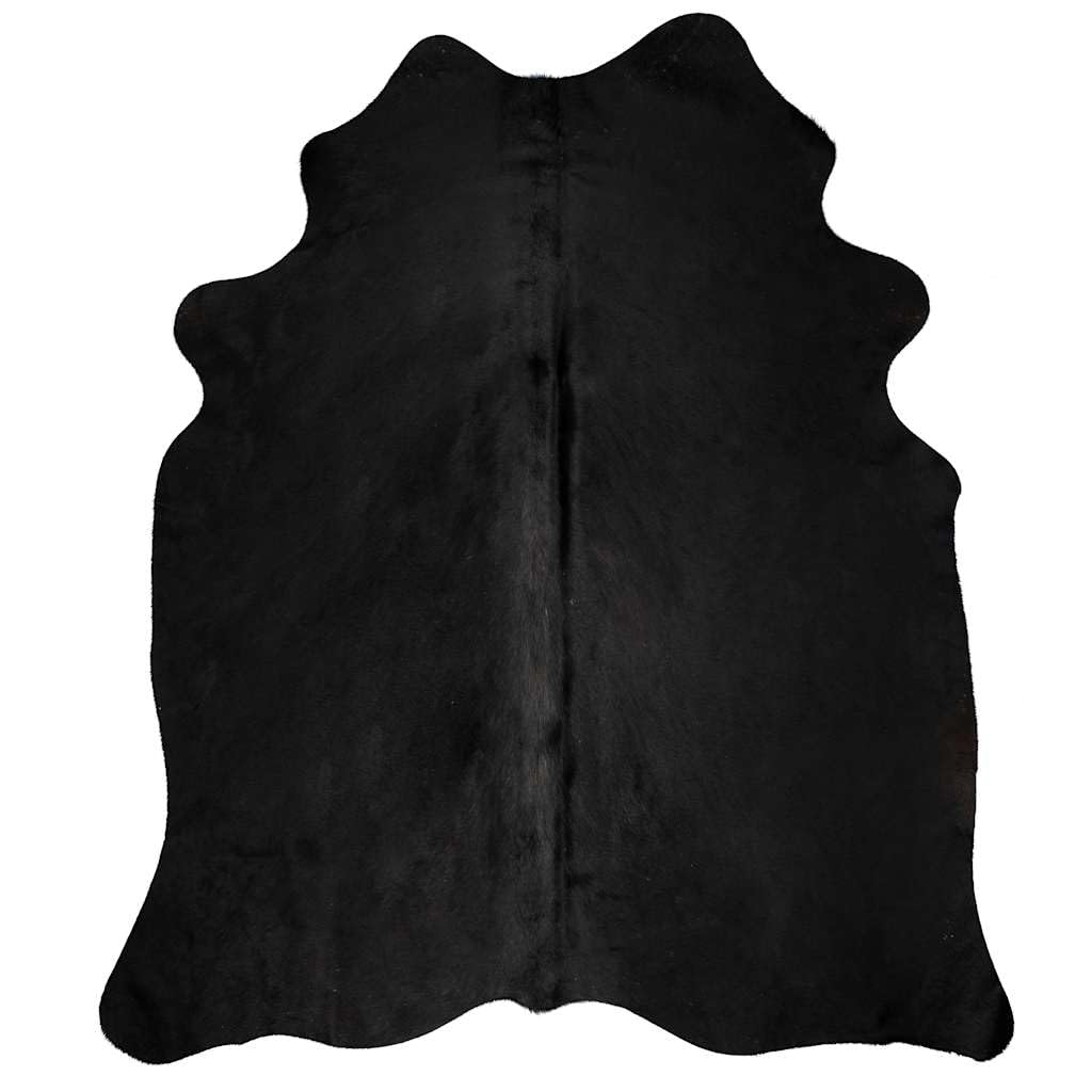 vidaXL Alfombra de Piel de Vaca Auténtica Casa Hogar Jardín Decoración Diseño Estilo Interior Exterior Sala Salón Comedor Habitación 150x170 cm Negro