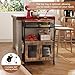 Hencawima Coffee Bar Cabinet, 3 Tier Coffee Station Table on Wheels, 35.9