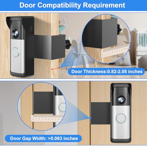Image of Anti-Theft Doorbell Mount Compatible with Ring Newest 2026 Battery Doorbell /Plus /Pro, No Drill Wireless Video Camera Doorbell Bracket with Rain Cover for Apartment Rental, Not for Security Door