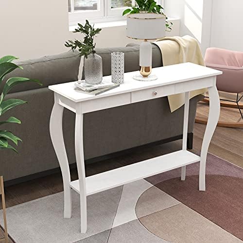 ChooChoo Narrow Console Table with Drawer, Chic Accent Sofa Table