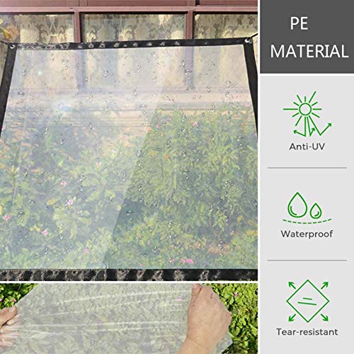 Lona transparente impermeable de 2x1m multiusos con ojales metálicos para exterior 7