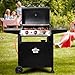 Dellonda 3 Burner Gas BBQ Grill with Piezo Ignition, Built-In Thermometer and Water Resistant Cover, Black/Stainless Steel - DG228