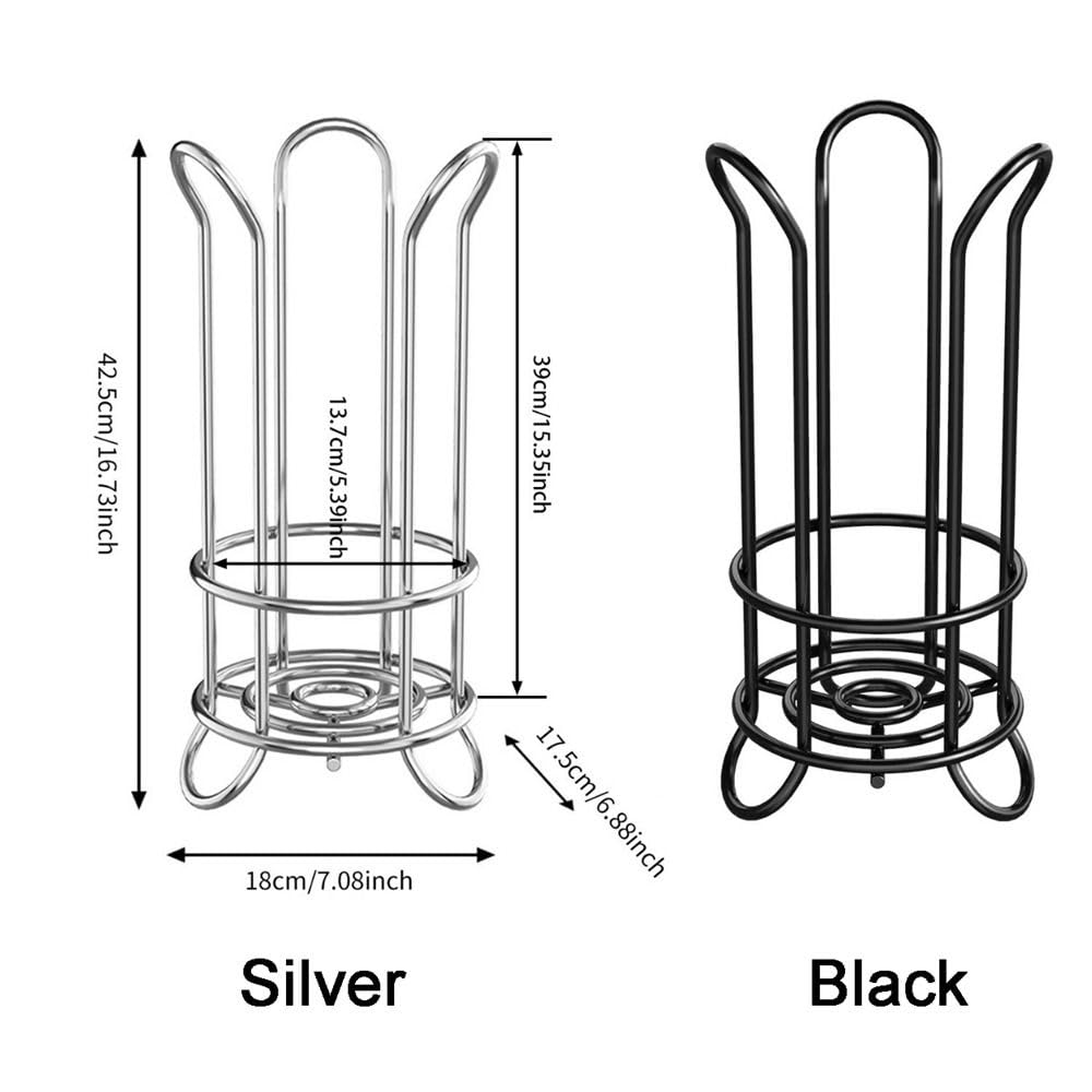 Portarotolo di carta igienica in piedi, stile minimalista, moderno supporto per tovaglioli in ferro (argento)