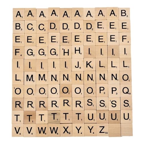 Scrabble Tiles 6 sets piezas de madera letras números miniatura 1