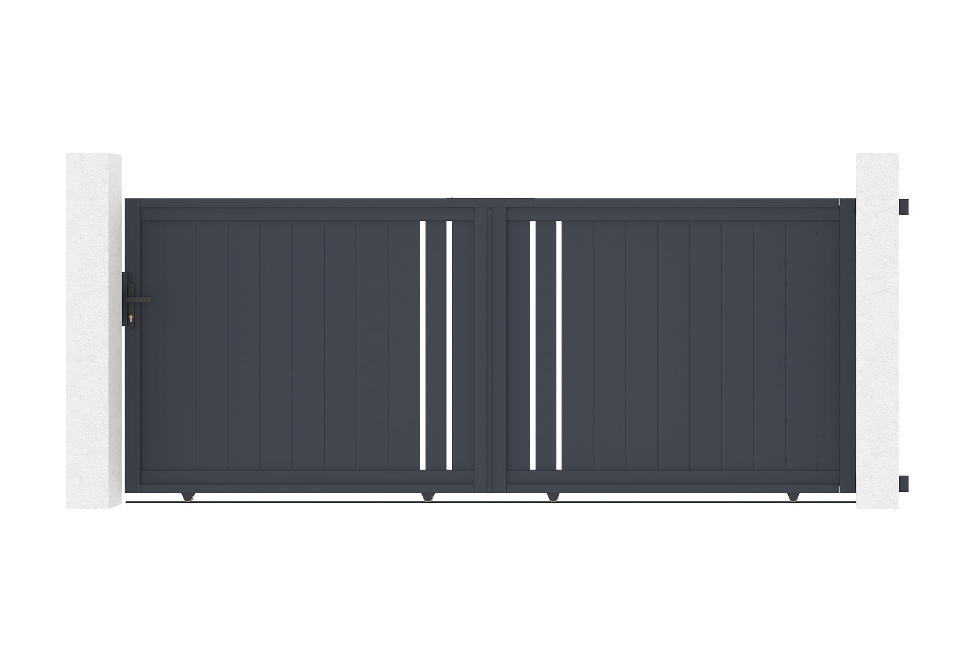 Casanoov Portail coulissant 3,​5m GIONA H.140cm aluminium gris