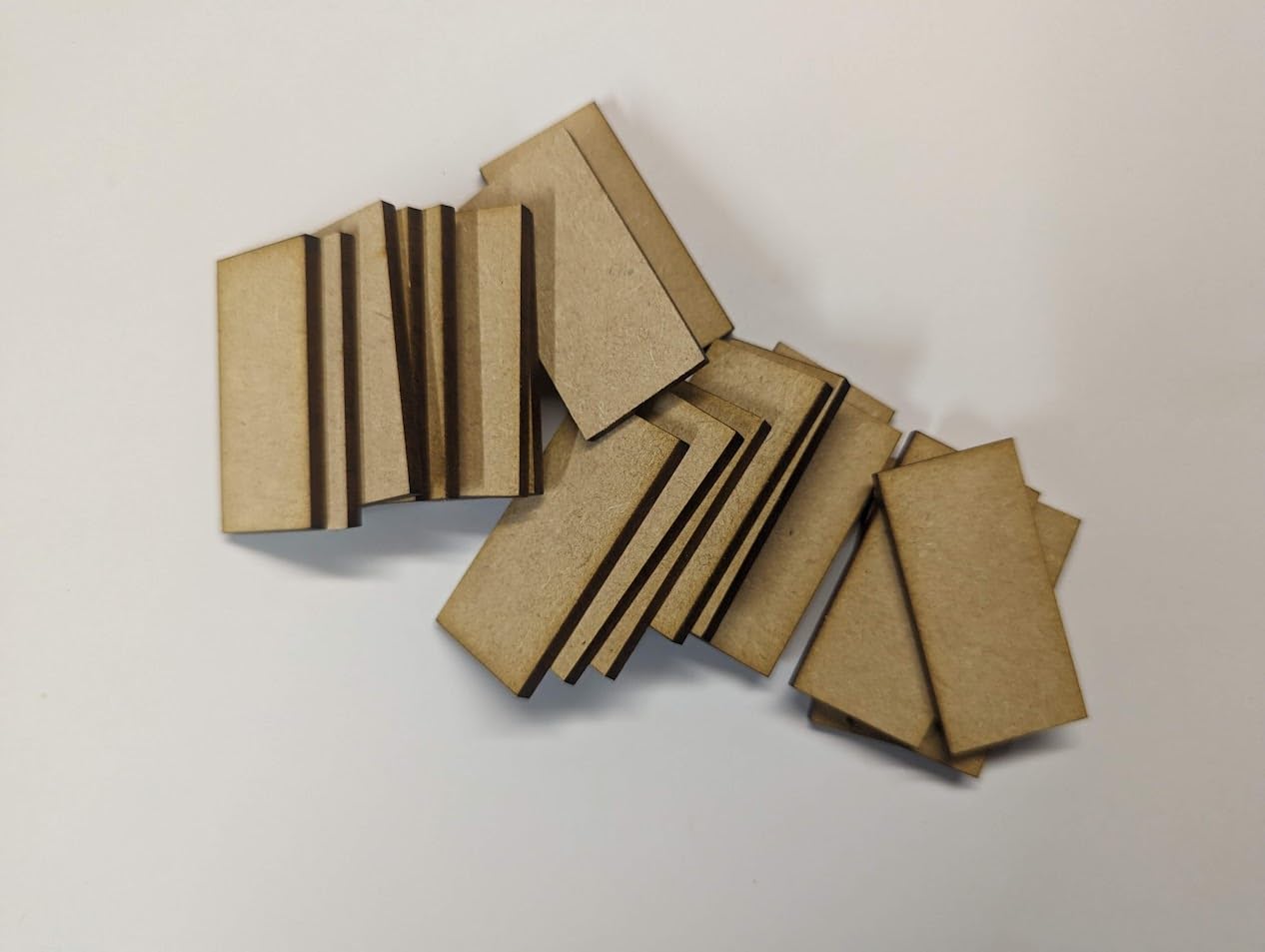 Laser Cut 3mm MDF Bases for Wargames and Crafts, 50mm x 25mm, Pack of 20 Wooden Bases. Made in the UK.