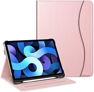 FINTIE Case Compatible with iPad Air 5th Generation (2022) / iPad Air 4th Generation (2020) 10.9 inch, Multi-Angle Viewing Folio Stand Cover with Pocket, Auto Sleep/Wake, Lilac Marble